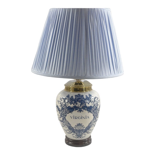 Virginia Blue and White Porcelain Jar Table Lamp For Sale