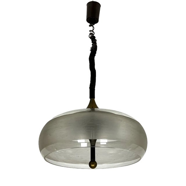 Vintage Brass and Acrylic Ceiling Light by Goffredo Reggiani, Italy, 1960s For Sale