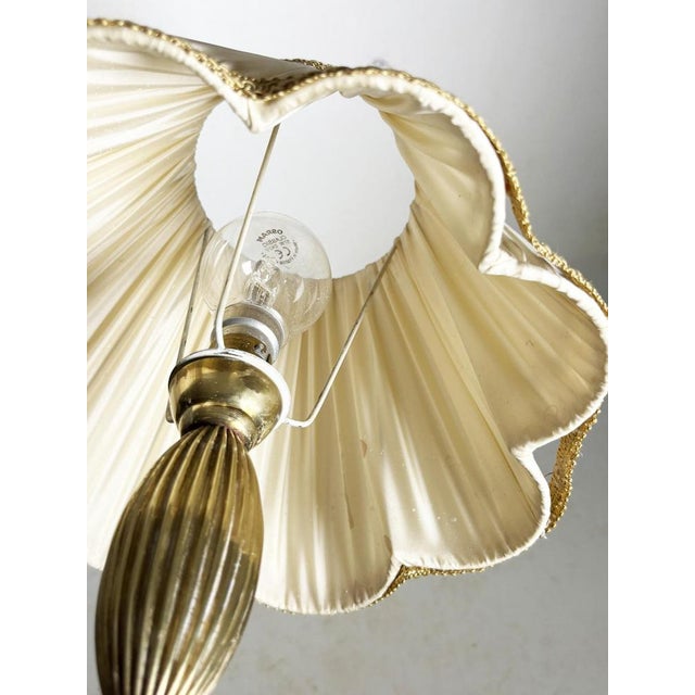 Art Nouveau Brass Table Lamp with Shade, France, 1920s For Sale - Image 13 of 18