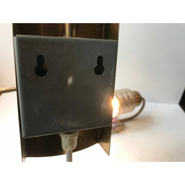 Metal Scandinavian Brass & Crystal Modern Prism Wall Lights, 1960s, Set of 2 For Sale - Image 7 of 8