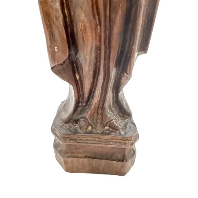 Italian Baroque Artist, Carved Altar Candlestick Figure, 1700s, Walnut For Sale - Image 14 of 16