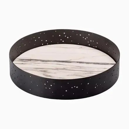 Marble and Steel Elliptical Centerpiece by Stella Orlandino for Kimano For Sale - Image 6 of 6