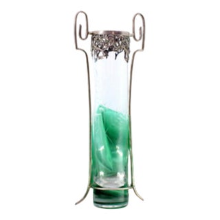 Glass Jug with Silver Structure For Sale