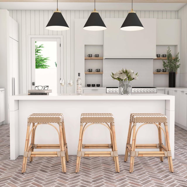 Evoking images of sidewalk tables in the Cote d'Azur, counter stools like this will give your kitchen, dining area, or...