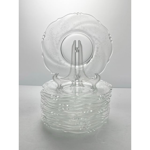 Heisey “Orchid” Set of 12 Etched Glass Plates 7 1/4” Good vintage condition. No chips, cracks, or fleabites. Length 7 1/4”...