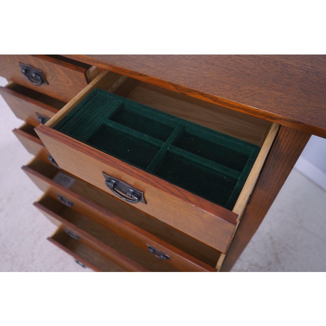 2010s Stickley Mission Oak 8 Drawer High Chest For Sale - Image 5 of 16