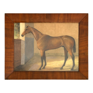 19th Century Framed Thoroughbred Horse Watercolor Painting