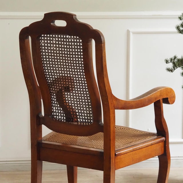 Art Nouveau Armchair in Walnut with Viennese Caning, 1900 For Sale - Image 9 of 12