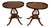 1940s Mersman Duncan Phyfe Style Mahogany Lyre Base Pair of Side Tables / End Tables For Sale