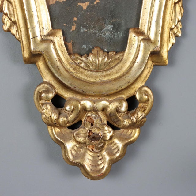 Wood Small Carved Gilded Mirrors, Set of 3 For Sale - Image 7 of 13