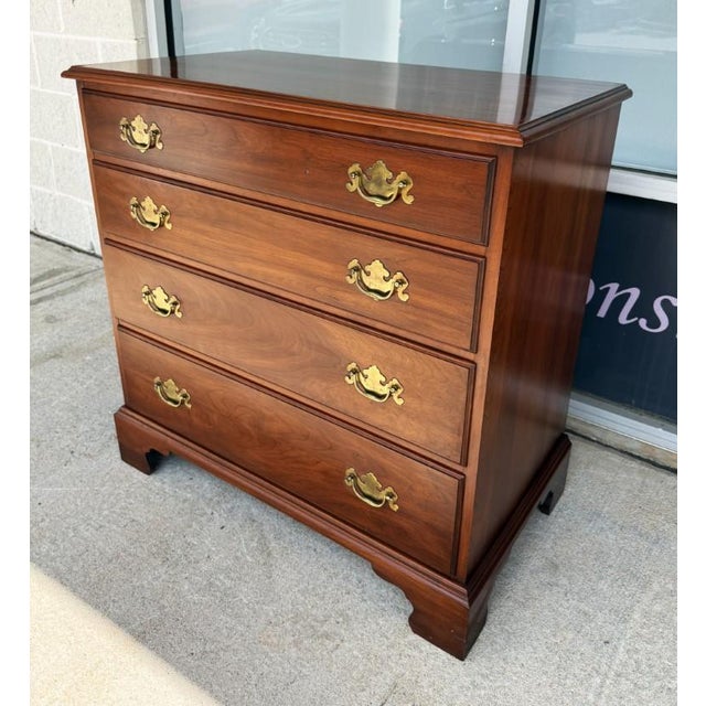 Henkel Harris 1960s Henkel Harris Solid Black Cherry 4-Drawer Chest Model No. 2440 For Sale - Image 4 of 17