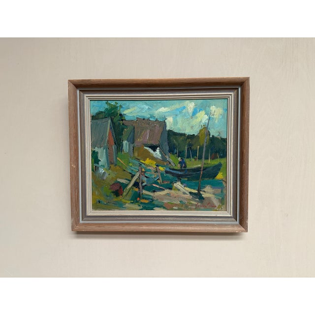 Original Swedish Oil on Panel – “Vid Knabäck, Skåne” by Carl‑Axel Schwieler – Signed – Vintage & Framed – 59 × 50 cm...