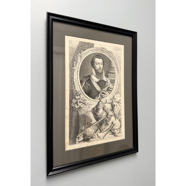 Renaissance 1741 Engraving of Robert Devereux, Earl of Essex by Jacobus Houbraken For Sale - Image 3 of 9