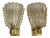 Modern Murano Glass and Brass Gold Cup Sconces - A Pair For Sale