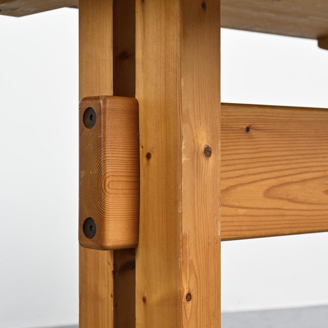 Pine Dining Table for Les Arcs, France, 1970s For Sale - Image 12 of 13