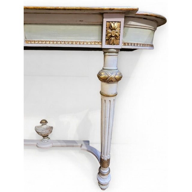Gold Louis XVI Console Table in Polychrome For Sale - Image 8 of 12