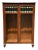 Antique Oak Larkin Bookcase / China Cabinet With Green Slag Glass Doors For Sale