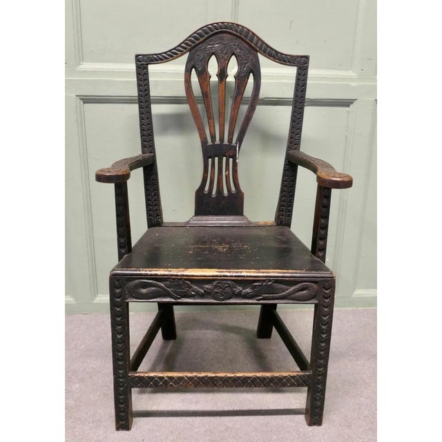 A Hand Carved Chippendale Hall Chair Apprentice Piece This is a very unusual piece, the chair is smaller than most, it is...
