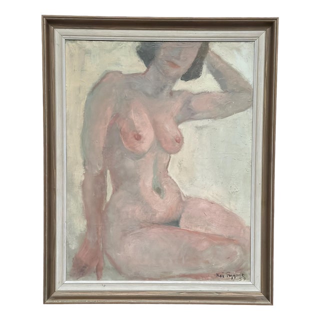 Kai Flygare, Nude Model Study, 1959, Oil on Canvas, Framed For Sale
