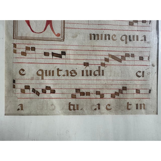 Antique 17th Century Antiphonal Music Manuscript Page Leaf | Chairish