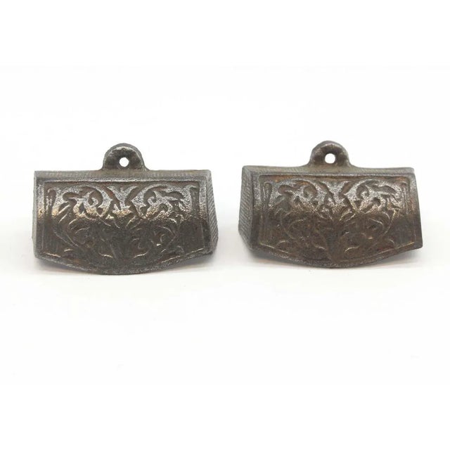 Pair of Victorian 3 In. Cast Iron Cup Drawer Pulls For Sale - Image 6 of 6