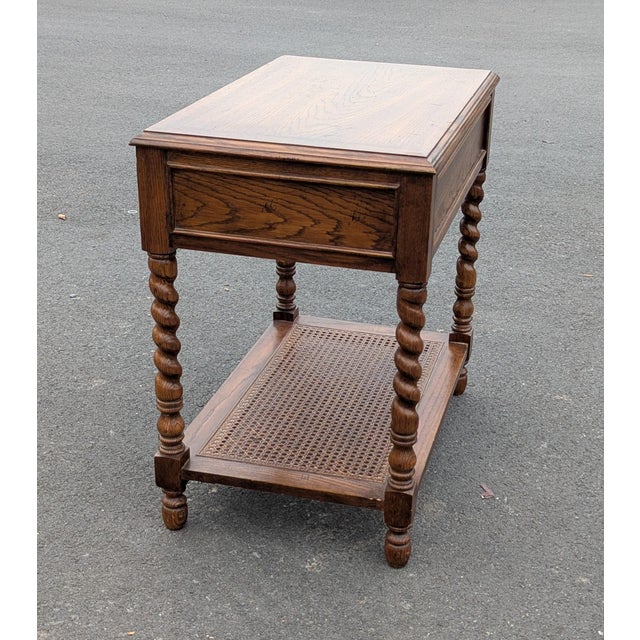 Vintage Thomasville Barley Twist Single Drawer End Table For Sale - Image 9 of 11
