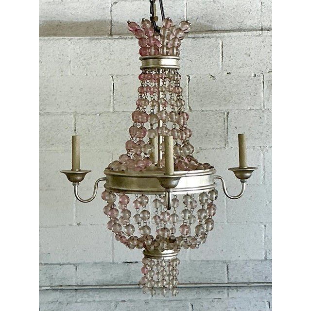 Early 21st Century Vintage Boho Beaded Chandelier For Sale - Image 5 of 7