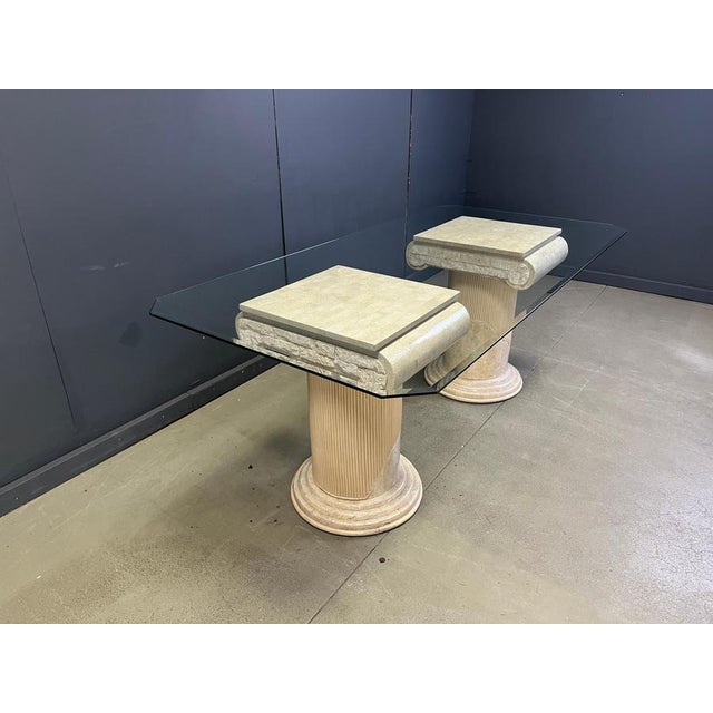 1970s Vintage Tesselated Stone Pedestal Dining Table by Maithland Smith, 1970s For Sale - Image 5 of 13