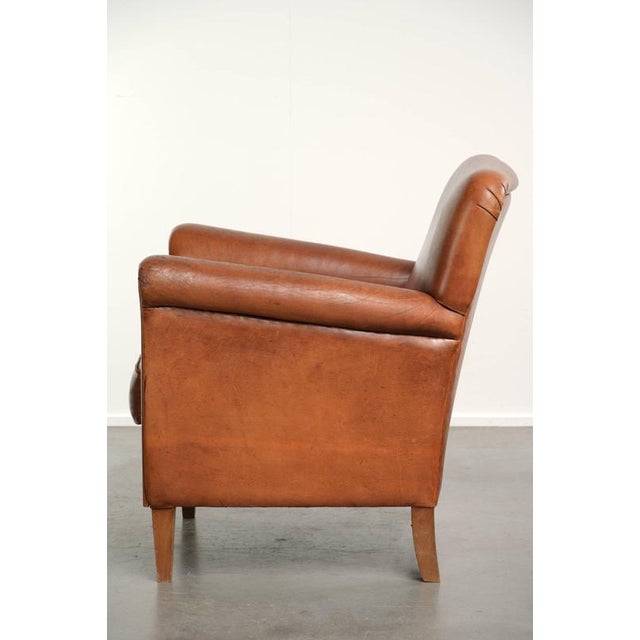 1990s Vintage Sheepskin Armchair in Cognac For Sale - Image 5 of 14