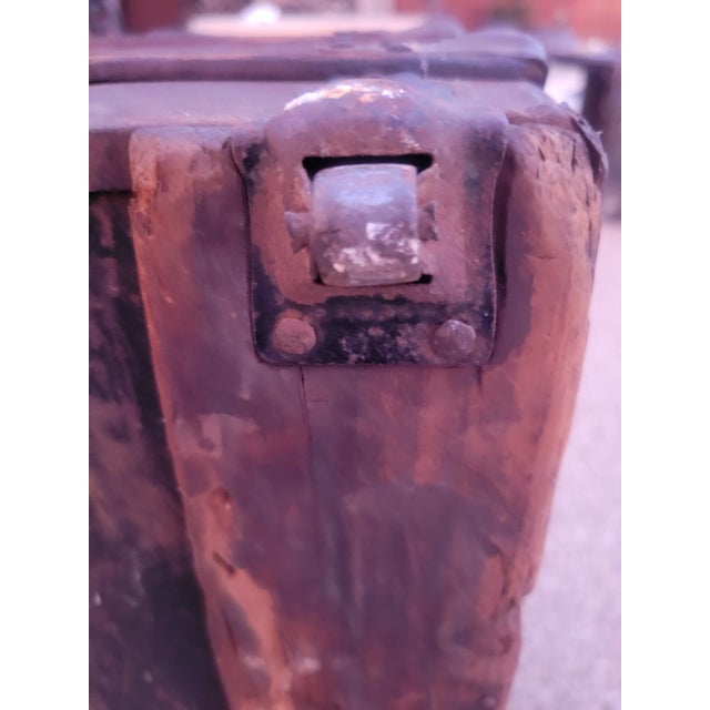 Wood 1900s Antique German Steamer With Dome Top For Sale - Image 7 of 13