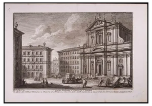 Giuseppe Vasi, Collegio Romano, Etching, Late 18th-Century