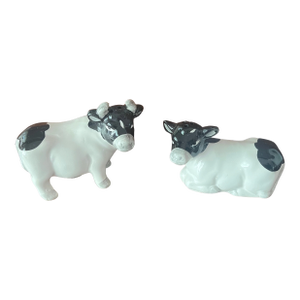 Vintage Pair of Milky Cow Salt Pepper Shakers