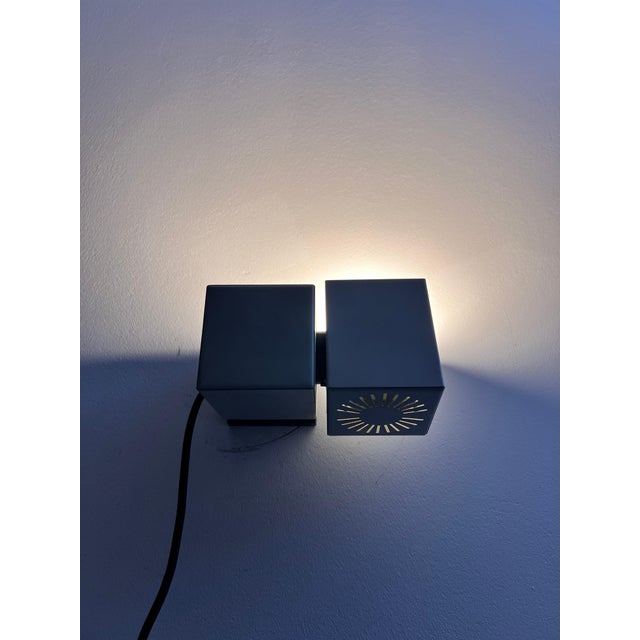 Metal Cubic Wall Lamps attributed to Kaiser Idell / Kaiser Leuchten, Germany, 1970s, Set of 2 For Sale - Image 12 of 13