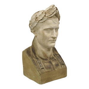 Mid 20th Century Vintage Lrg Napoleon as Caesar Cast Plaster Bust Sculpture After Antonio Canova