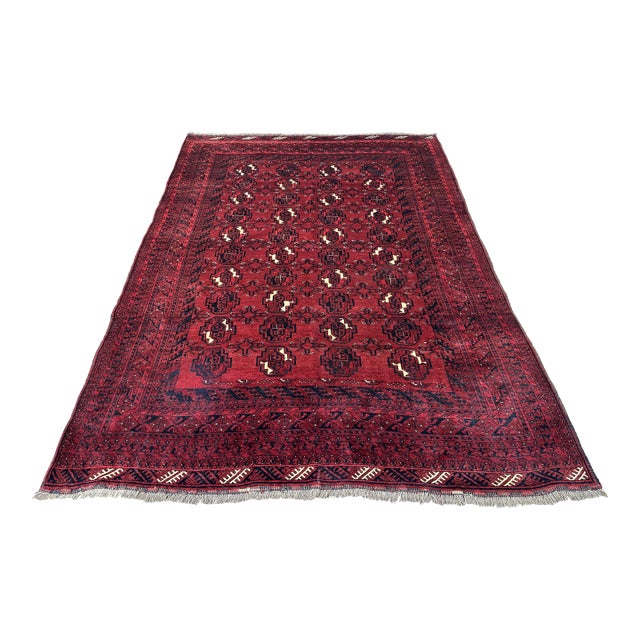 Red Tekke Bokhara Hand-Knotted Wool Rug - 6'10" X 9'8" For Sale
