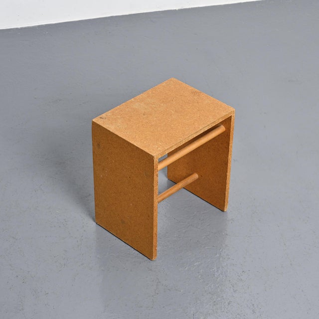 Brown Chipboard Stool from Max Bill, 1962 For Sale - Image 8 of 11