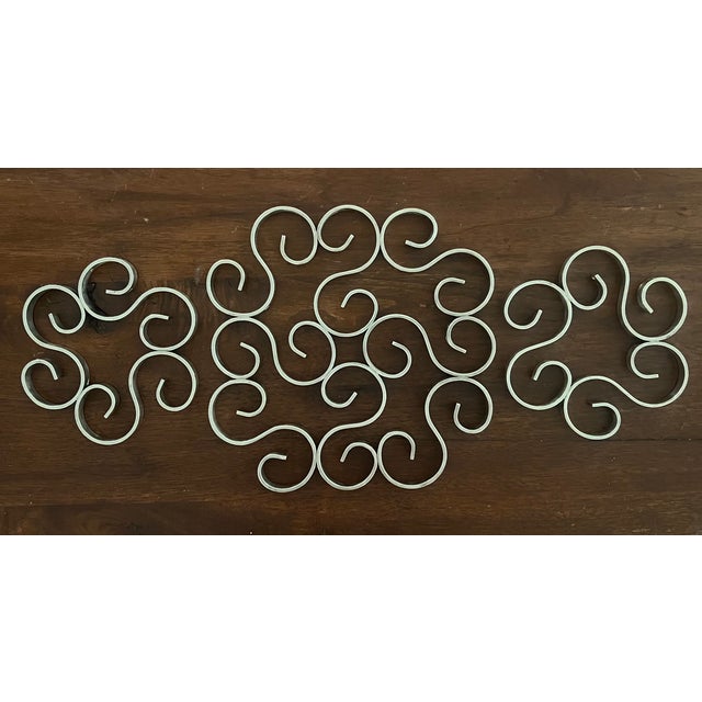 Metal Christofle Silverplated Arabesque Scrolling Trivet Set of 3, C. 1960's For Sale - Image 7 of 16