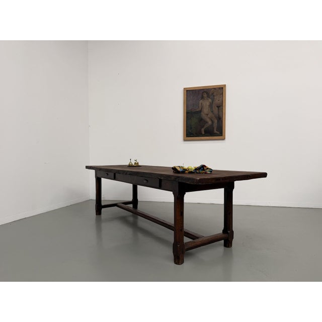 Brutalist Farmhouse Table in Oak, 1920s For Sale - Image 18 of 18