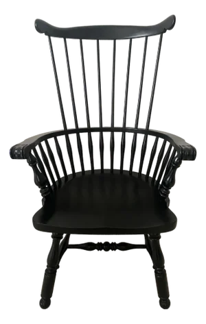 Ethan Allen Baumritter Stunning Black Windsor Comb Back Armchair Excellent Mint Condition