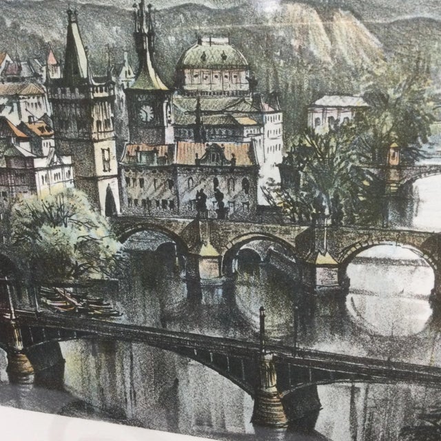 Charcoal Limited Edition Lithography Prague Signed and Numbered For Sale - Image 8 of 11