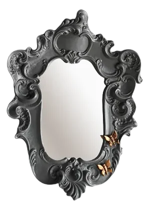 Baroque Mirror with Magnetic Butterflies in Gray from Rebirth Ceramics