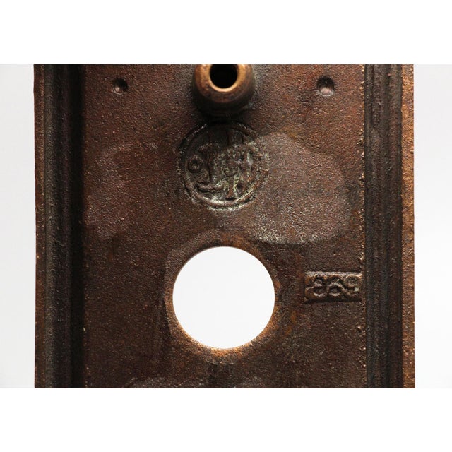 Cast Brass Norwalk 10.25 In. Door Plate With Latch Insert For Sale - Image 4 of 4
