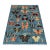 Denim Blue Butterfly Moth Pictorial Hand-Knotted Wool Rug - 4'11" X 6'6" For Sale
