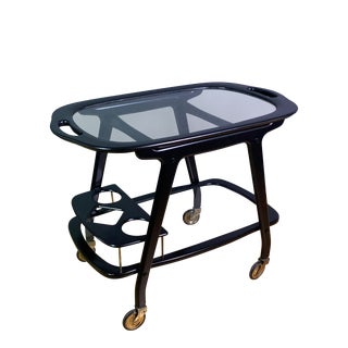 Ico Parisi 1955 Ebonized Mahogany Bar Cart, Italy For Sale