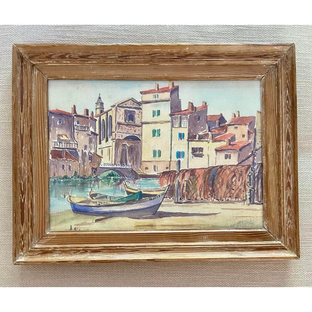 A. Bianne, Martigues, Provence, 1930, Watercolor, Framed For Sale - Image 10 of 10
