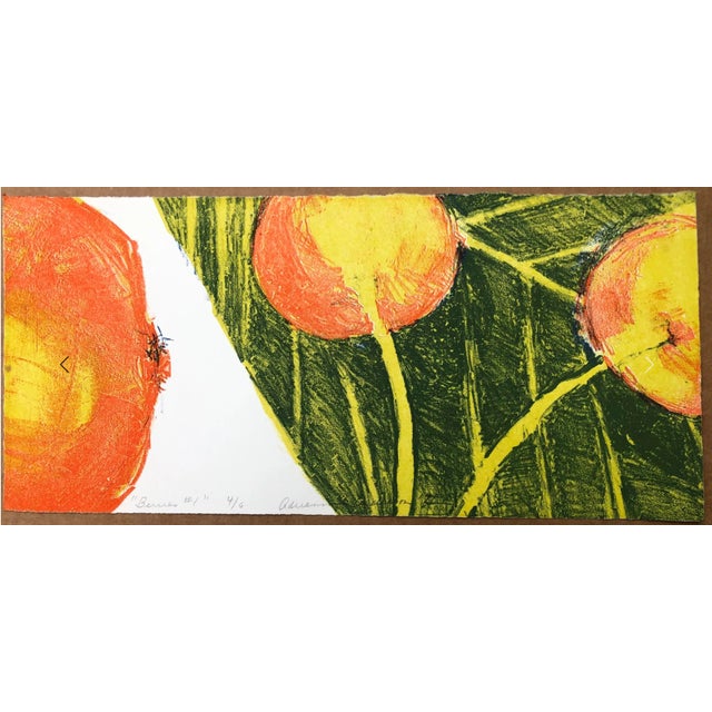 "Berries # 1" color lithograph by Atlanta artist Adrienne Anderson (1949-2020). Anderson earned her MFA from University of...