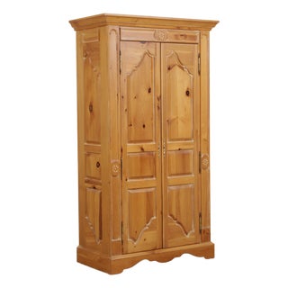 Chippendale Distressed Washed Pine Bar Cabinet For Sale