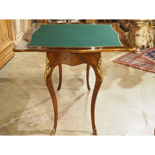 19th Century French Louis XV Style Rosewood Marquetry Console and Game Table For Sale - Image 16 of 18