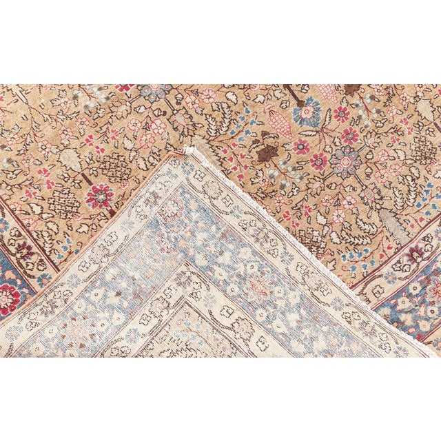 Early 20th Century Terracotta Antique Persian Tabriz Rug For Sale - Image 5 of 9