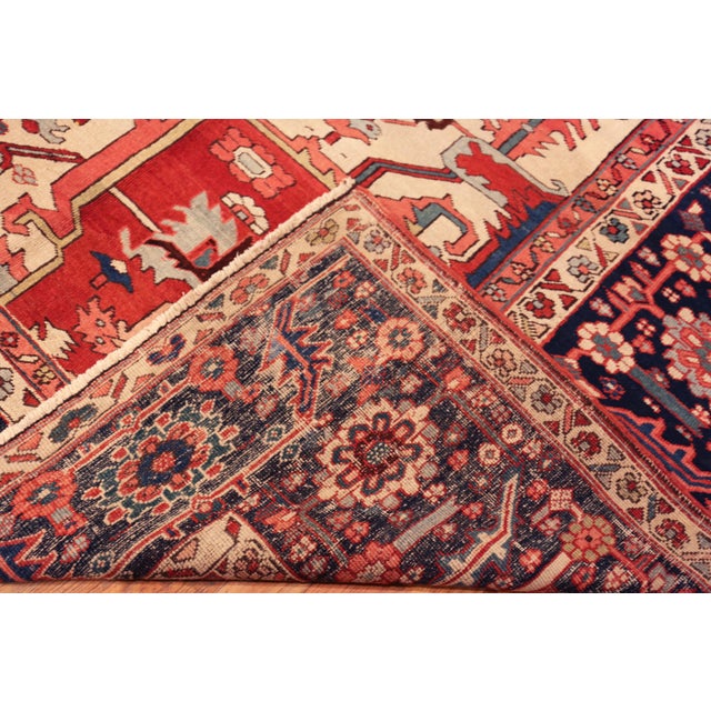Nazmiyal Collection Large Antique Persian Heriz Serapi Rug For Sale - Image 11 of 11